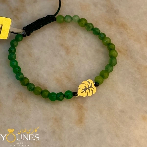 دستبند برگ مینیمال طلا لیزری